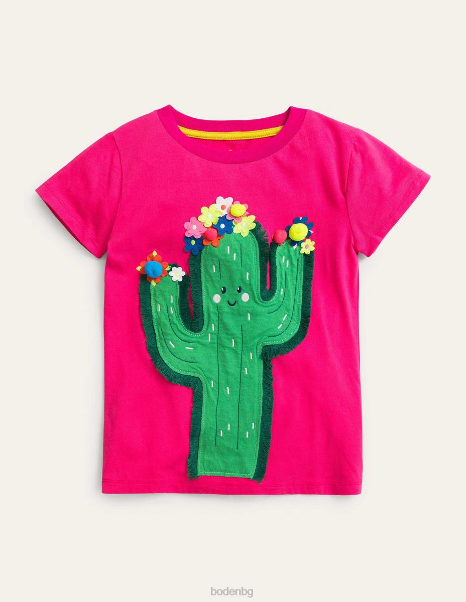 облекло Boden флатер тениска tutti плодов розов кактус момичета LL683172