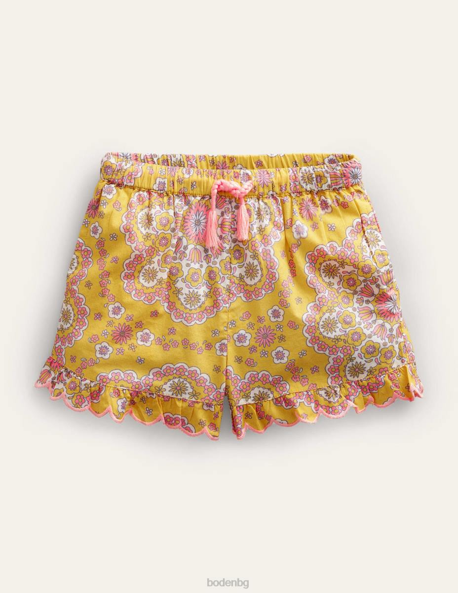 облекло Boden къси панталони с изпъкнал подгъв сладка царевица замаяна маргаритка момичета LL682624