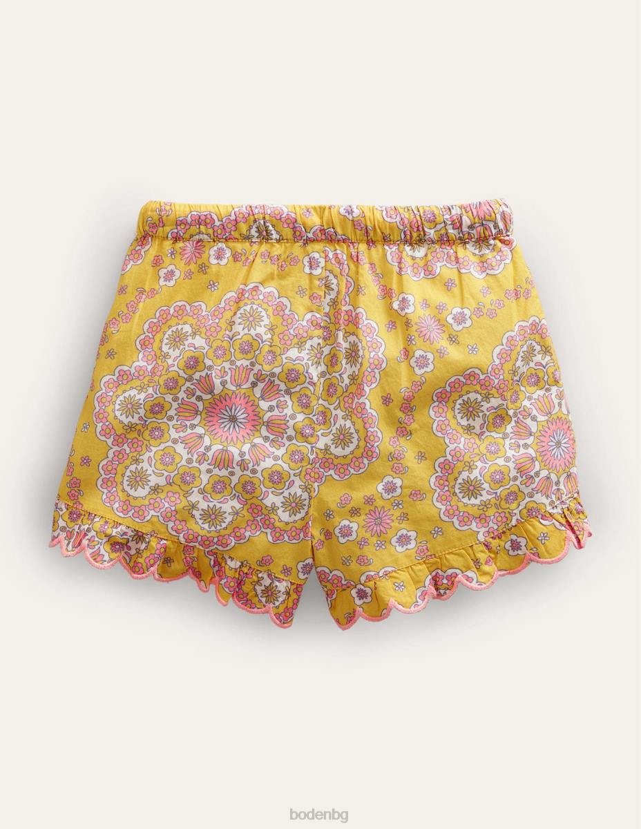 облекло Boden къси панталони с изпъкнал подгъв сладка царевица замаяна маргаритка момичета LL682624