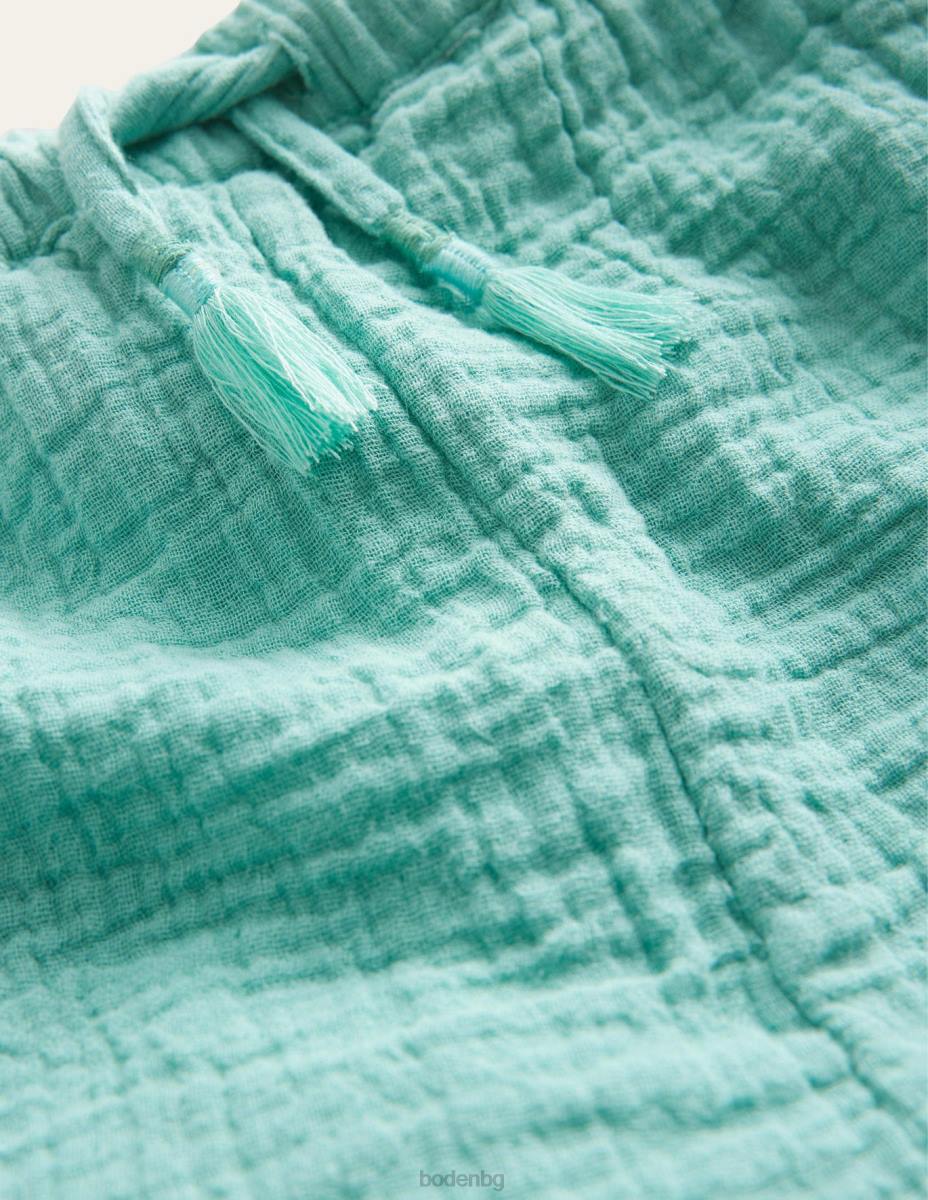 облекло Boden бродирани къси панталони аква море момичета LL682633