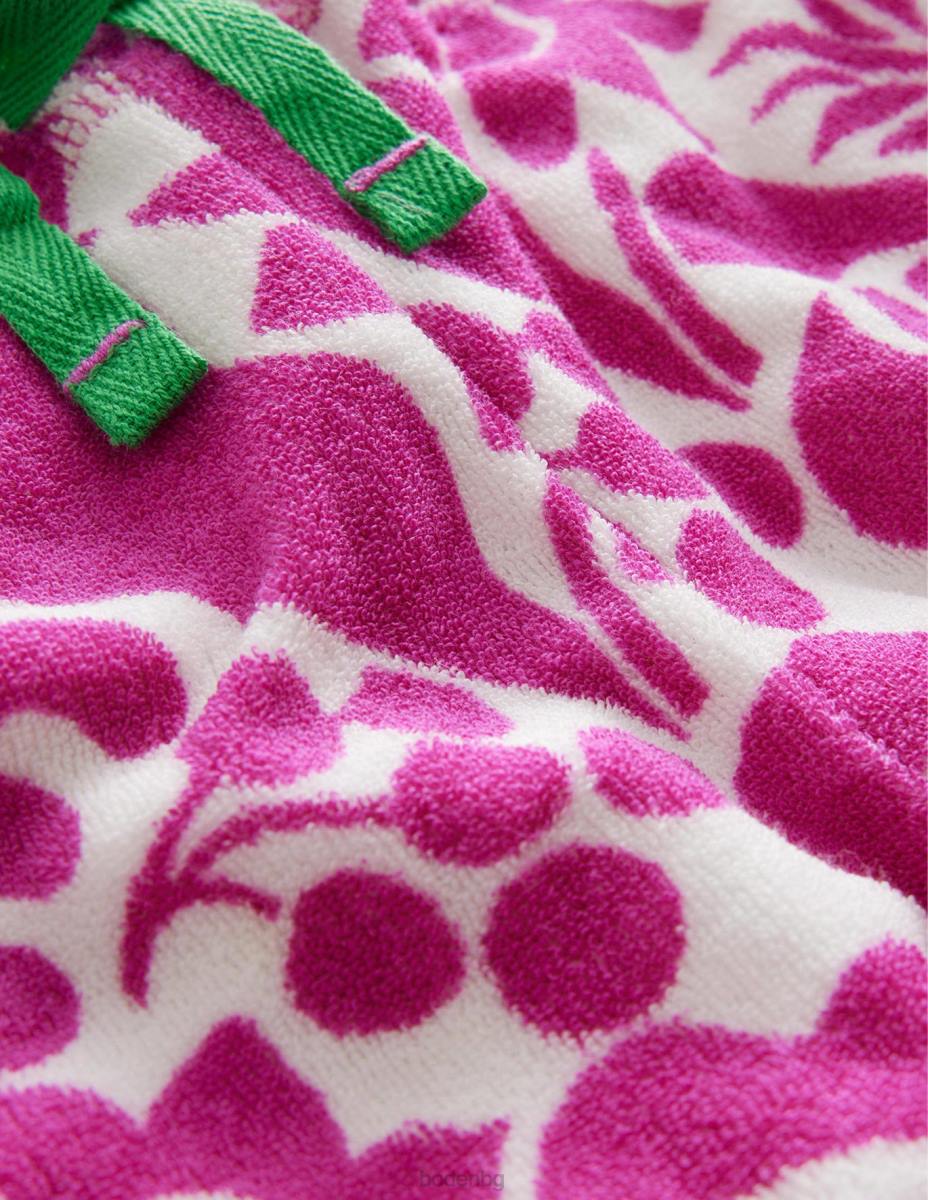 облекло Boden хавлиени шорти с щампи невероятно розово празнично цвете момичета LL682655