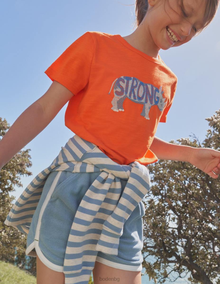 облекло Boden ретро шорти от трико камъче синьо момичета LL682656