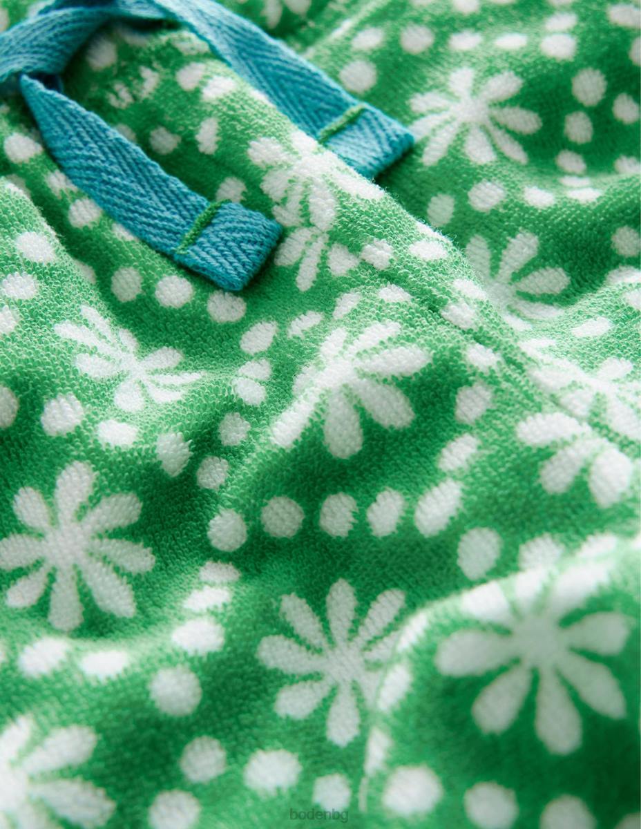 облекло Boden хавлиени шорти с щампи училищни зелени маргаритки момичета LL682668