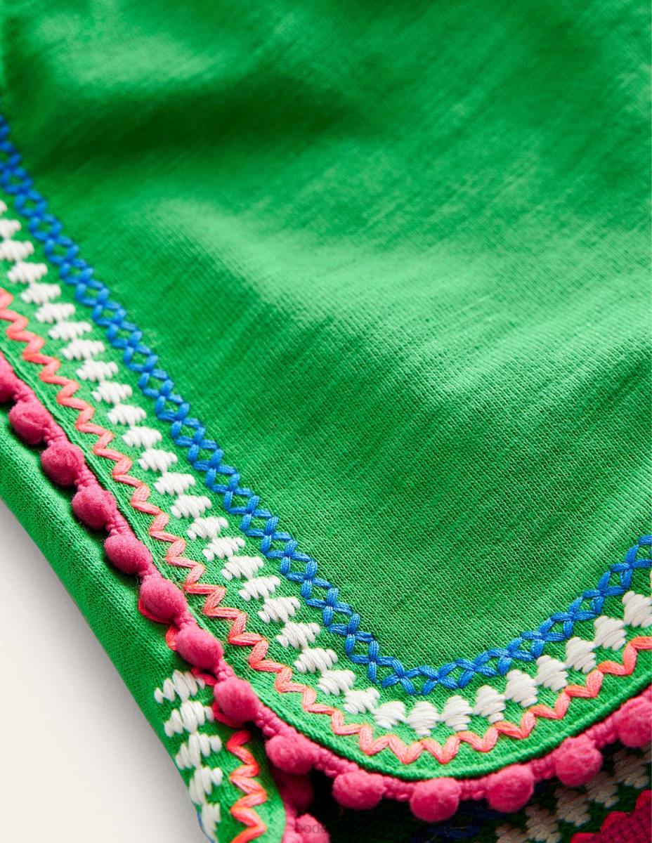 облекло Boden къси панталони от трико ярко зелено момичета LL682740