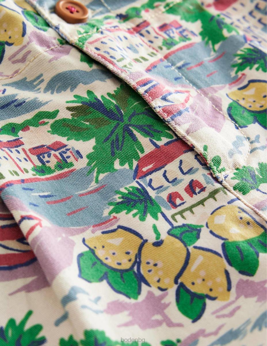 облекло Boden щамповани чино шорти печат на множество сцени момичета LL682748