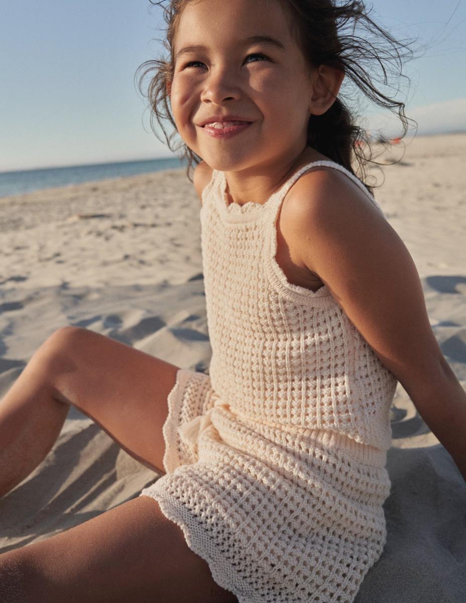 облекло Boden фалшиви шорти за плетене на една кука дорсет крем момичета LL682772