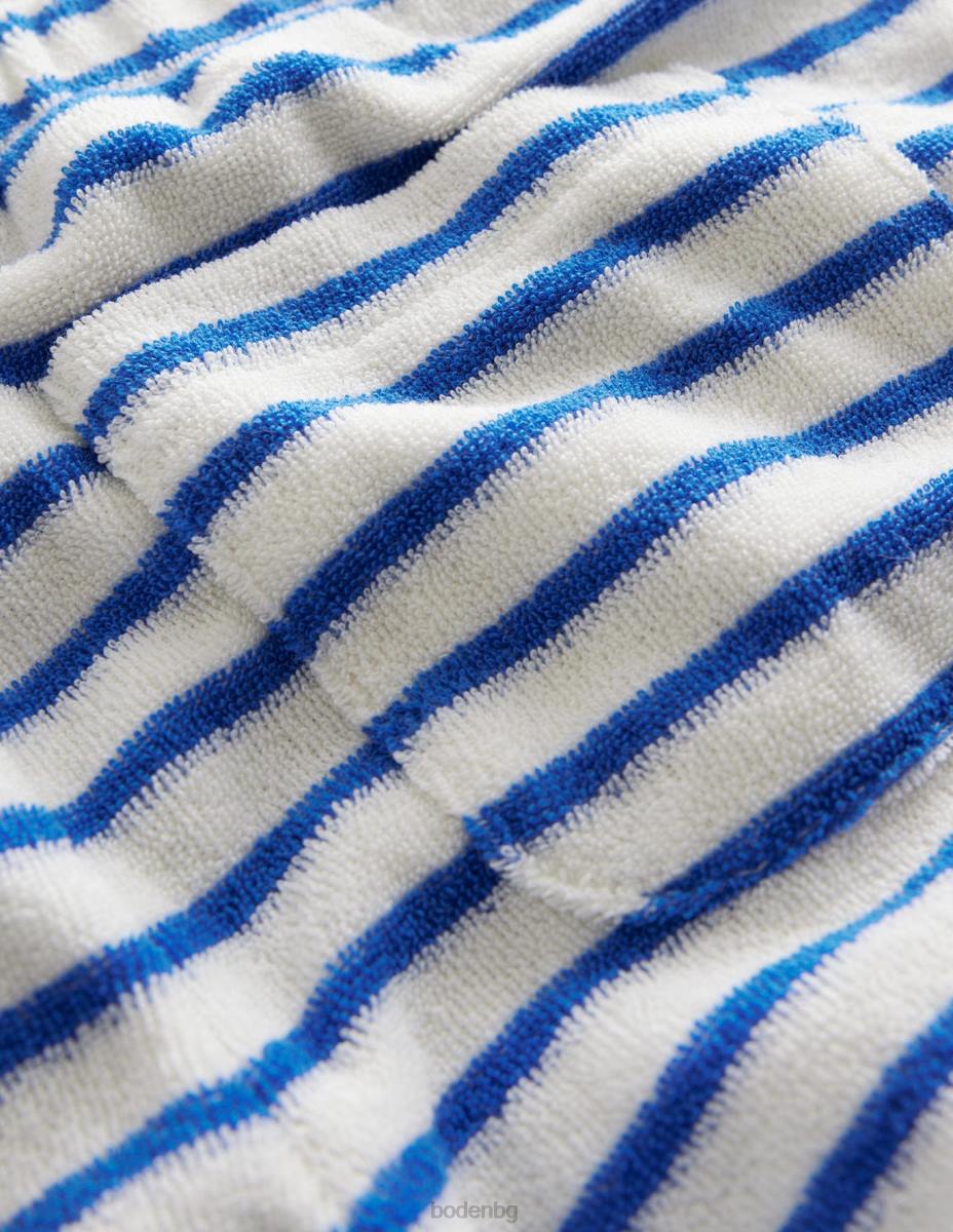 облекло Boden хавлиени шорти с волани кабана синьо/слонова кост момичета LL682994