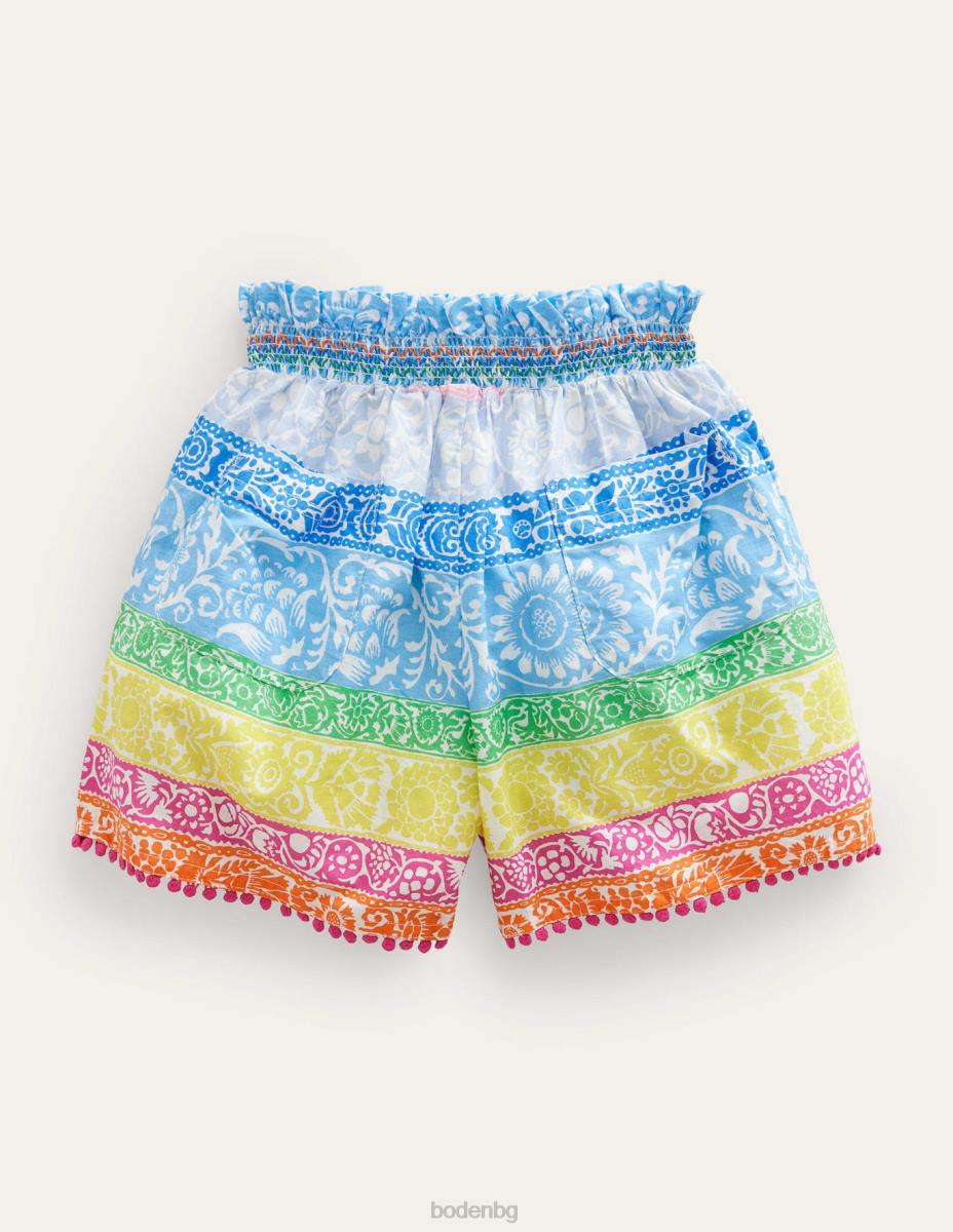 облекло Boden кюлоти с принт мултитапетна лента момичета LL683219