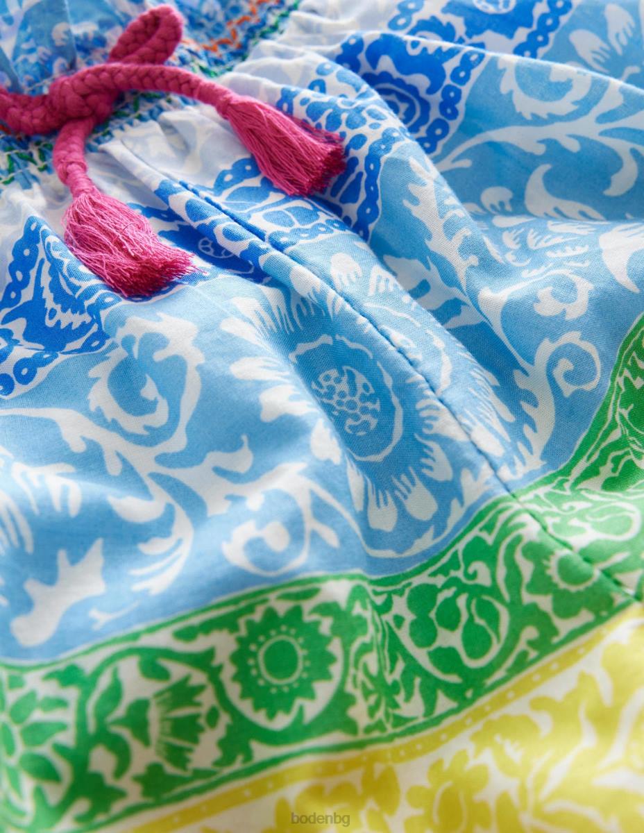 облекло Boden кюлоти с принт мултитапетна лента момичета LL683219