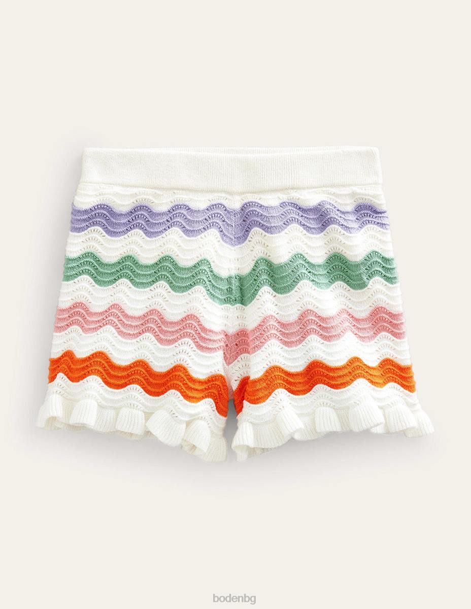 облекло Boden плетени шорти с волани мулти дъга момичета LL683230