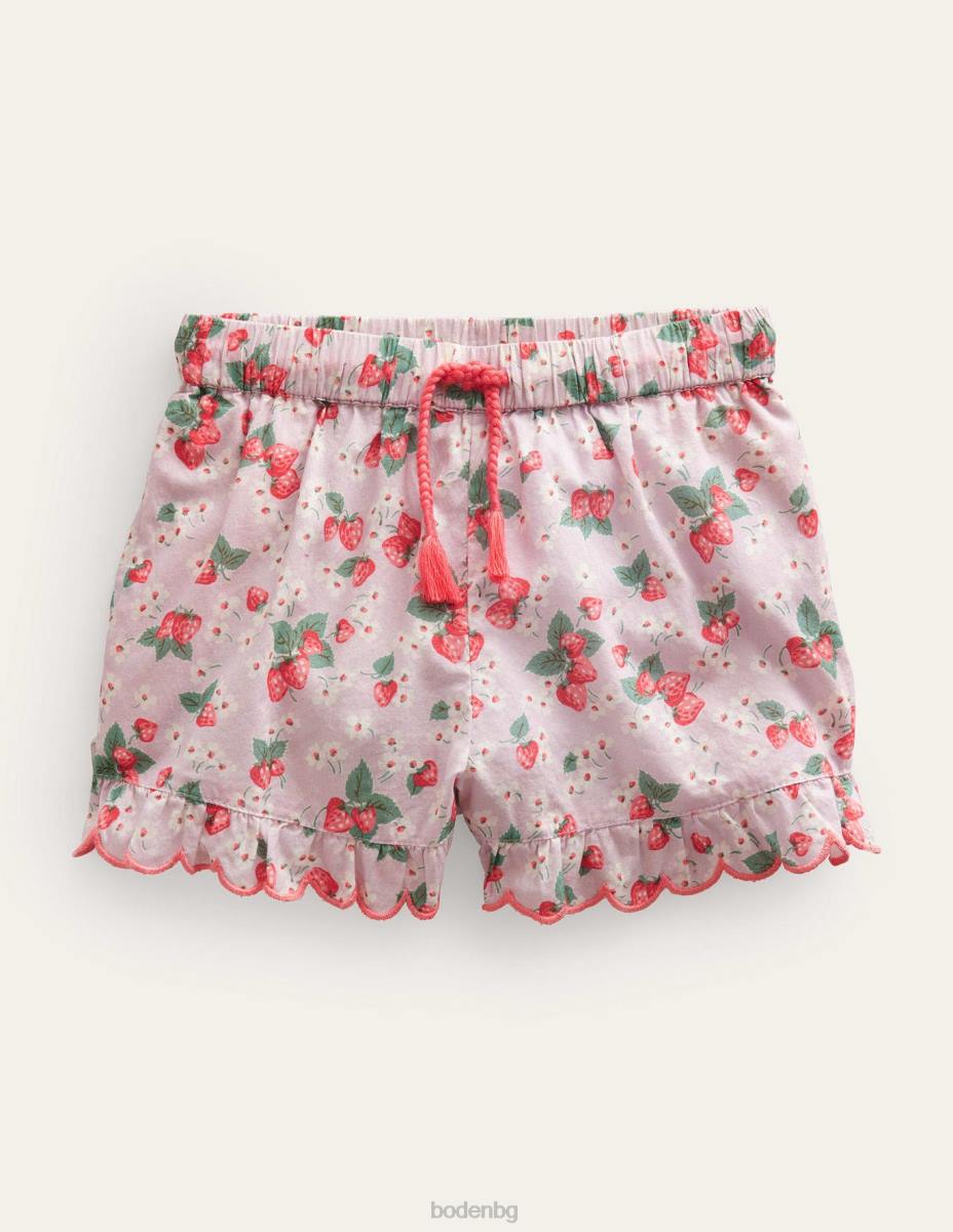 облекло Boden къси панталони с изпъкнал подгъв френска розова ягода момичета LL683233