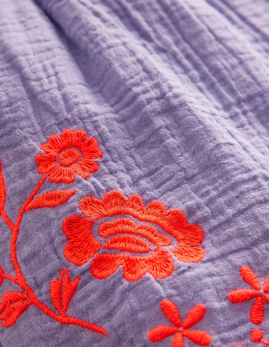 облекло Boden бродирани къси панталони красива лавандула момичета LL68775