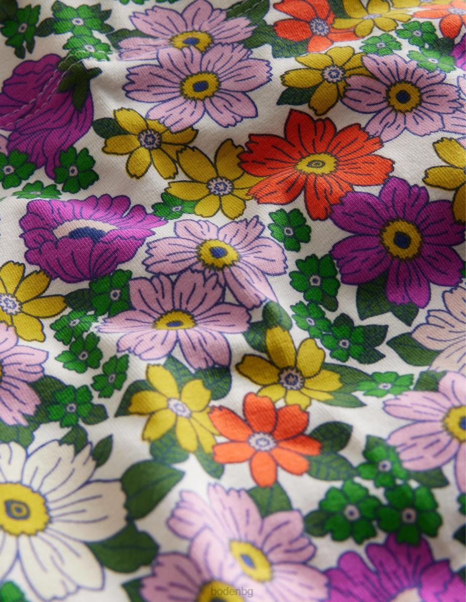 облекло Boden забавни съкратени клинове сияеща флорална орхидея момичета LL683109