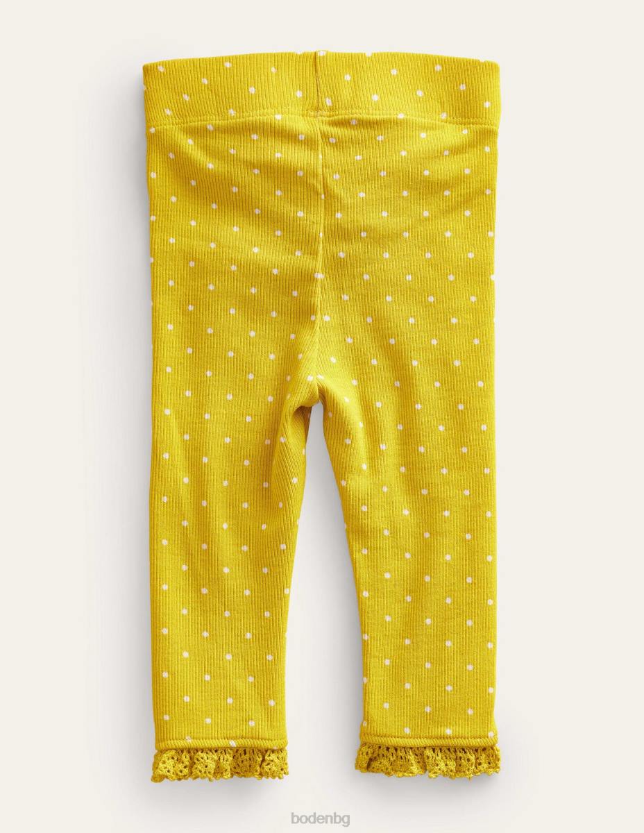 облекло Boden рипсени дантелени клинове сладка царевица жълто петно момичета LL683247