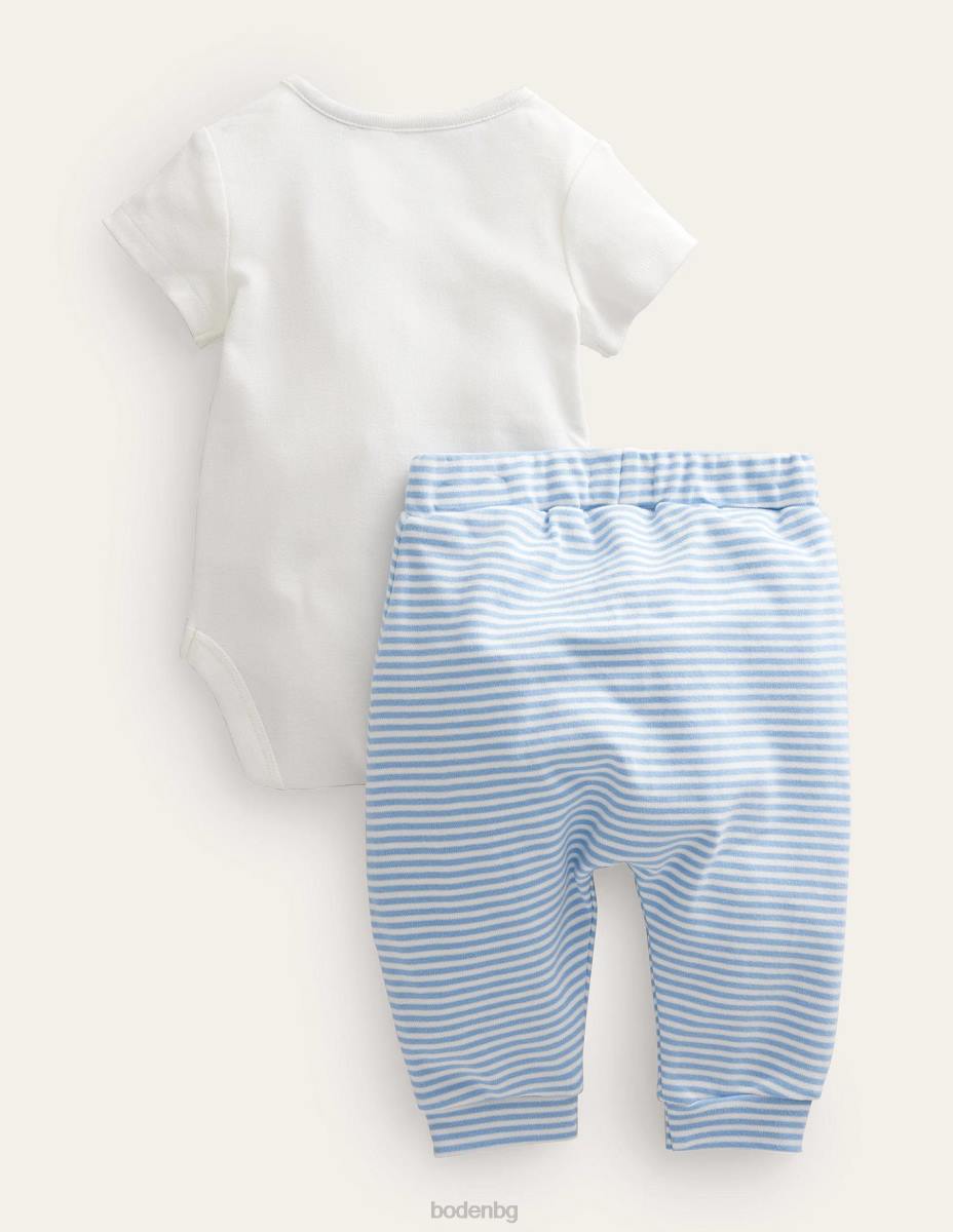 облекло Boden има комплект боди и клин зайче от слонова кост момичета LL683255