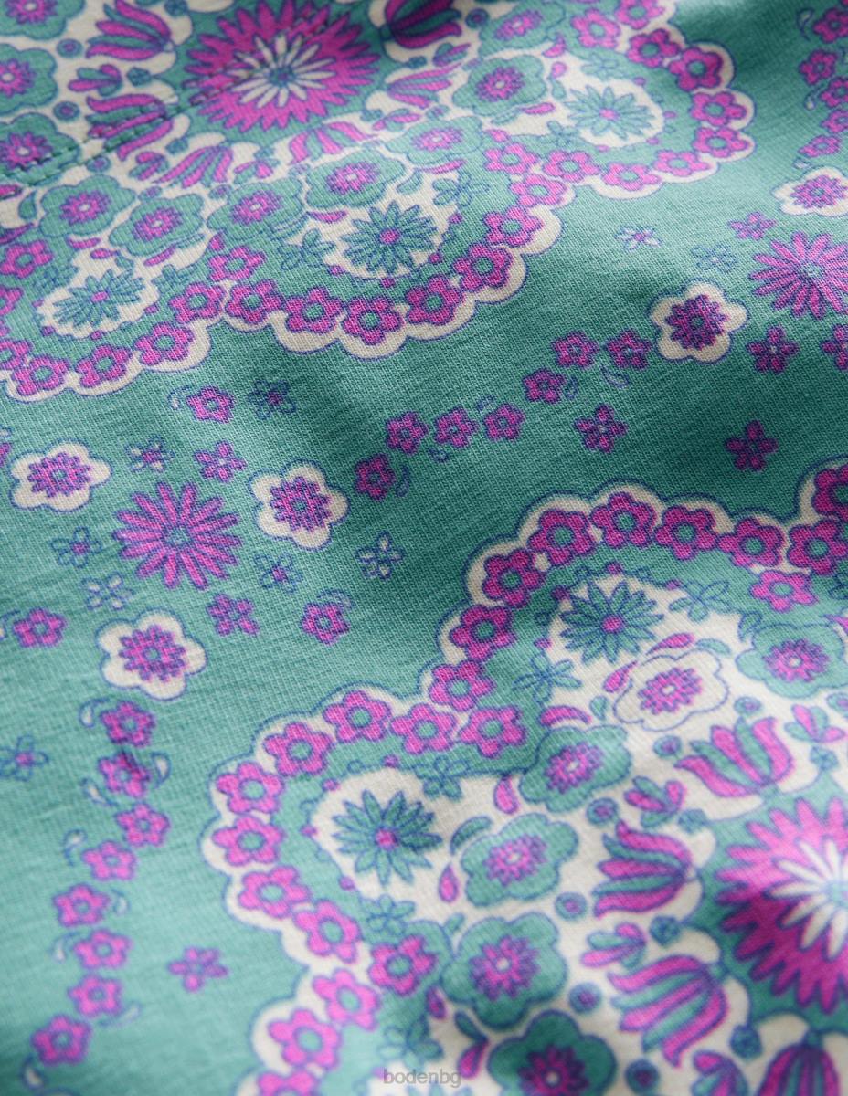 облекло Boden забавни съкратени клинове аква морска маргаритка момичета LL683273