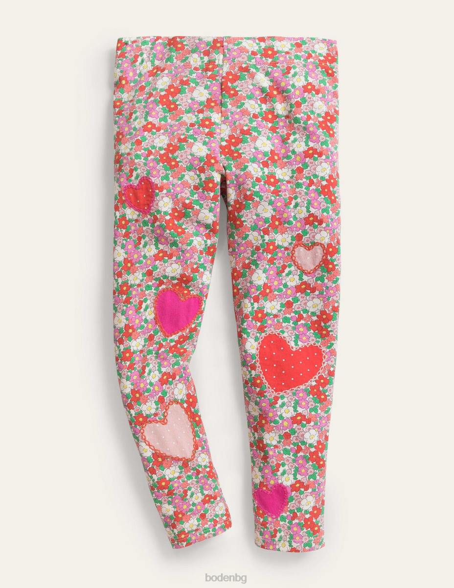 облекло Boden забавни клинове с апликации конфитюр червени цветни сърца момичета LL683301