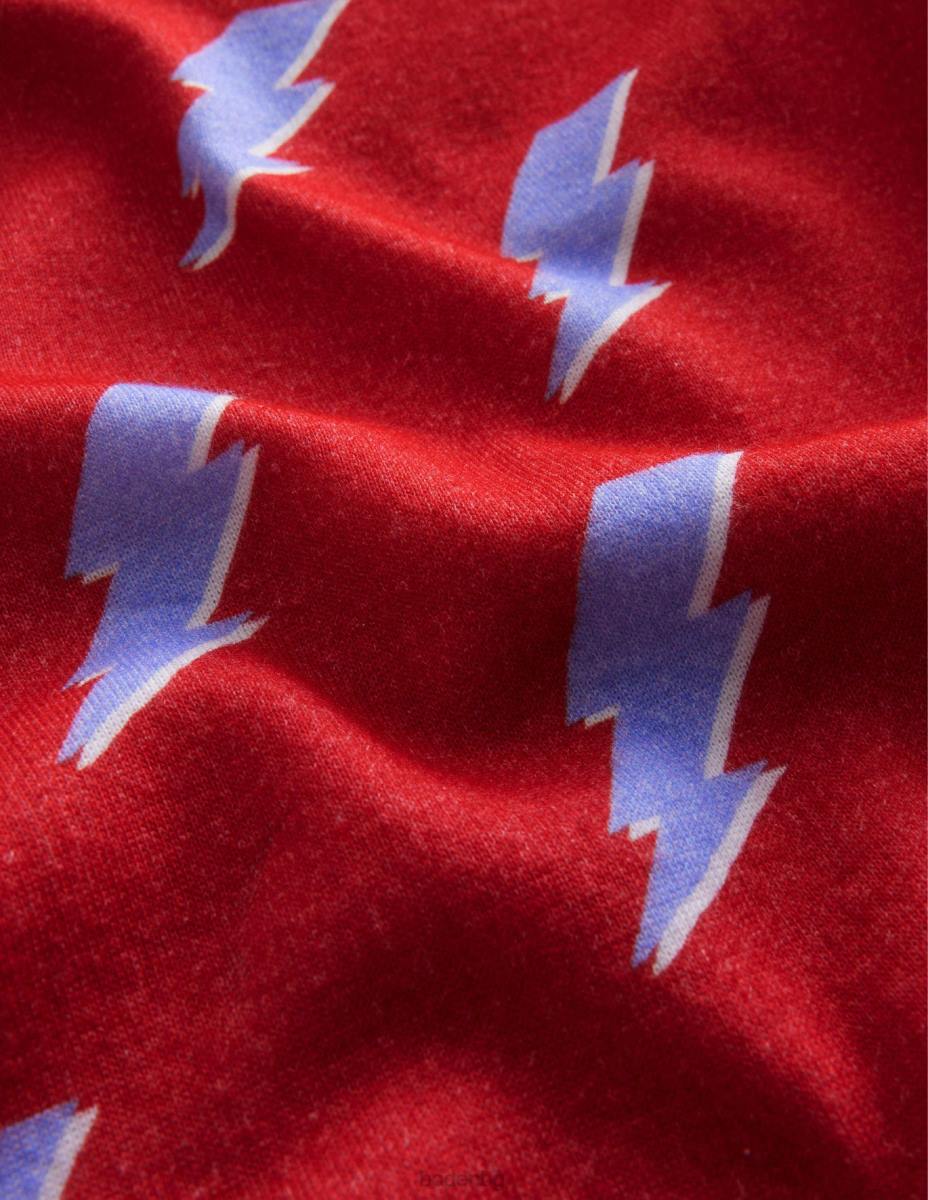 облекло Boden единична светеща в тъмното пижама червена светкавица момичета LL683103