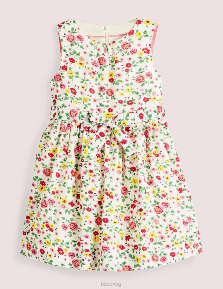 облекло Boden винтидж рокля цветя от слонова кост момичета LL682782