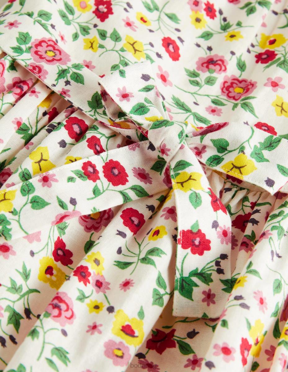 облекло Boden винтидж рокля цветя от слонова кост момичета LL682782