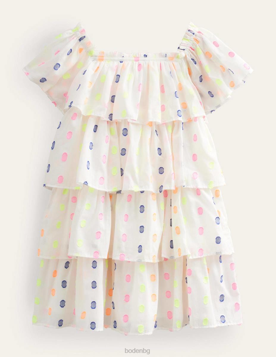 облекло Boden рокля с крилца слонова кост момичета LL682784