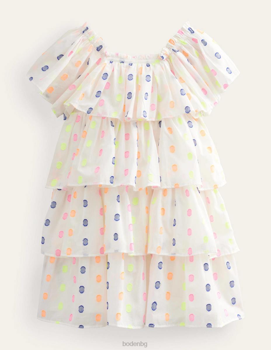 облекло Boden рокля с крилца слонова кост момичета LL682784