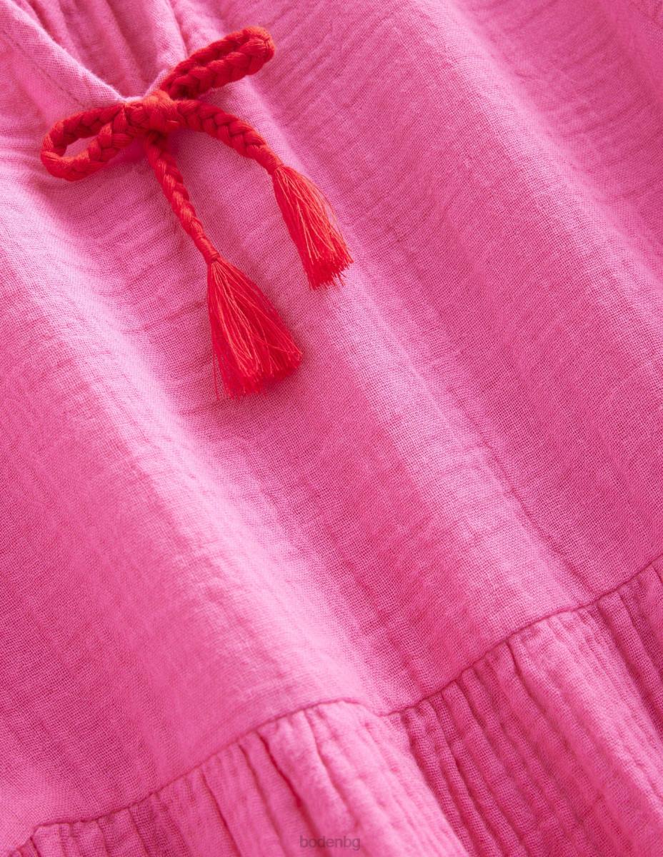 облекло Boden двуетажна рокля от плат фестивално розово момичета LL682791