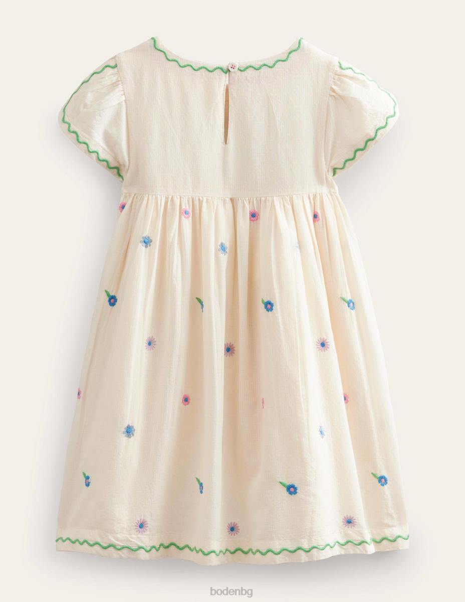 облекло Boden рокля с бродирана текстура шушулка ванилия момичета LL682796