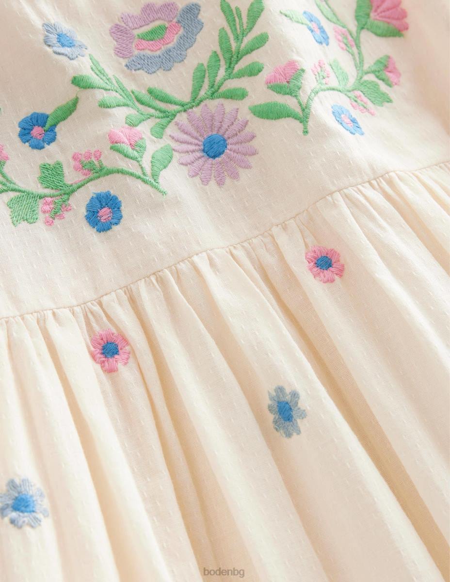 облекло Boden рокля с бродирана текстура шушулка ванилия момичета LL682796