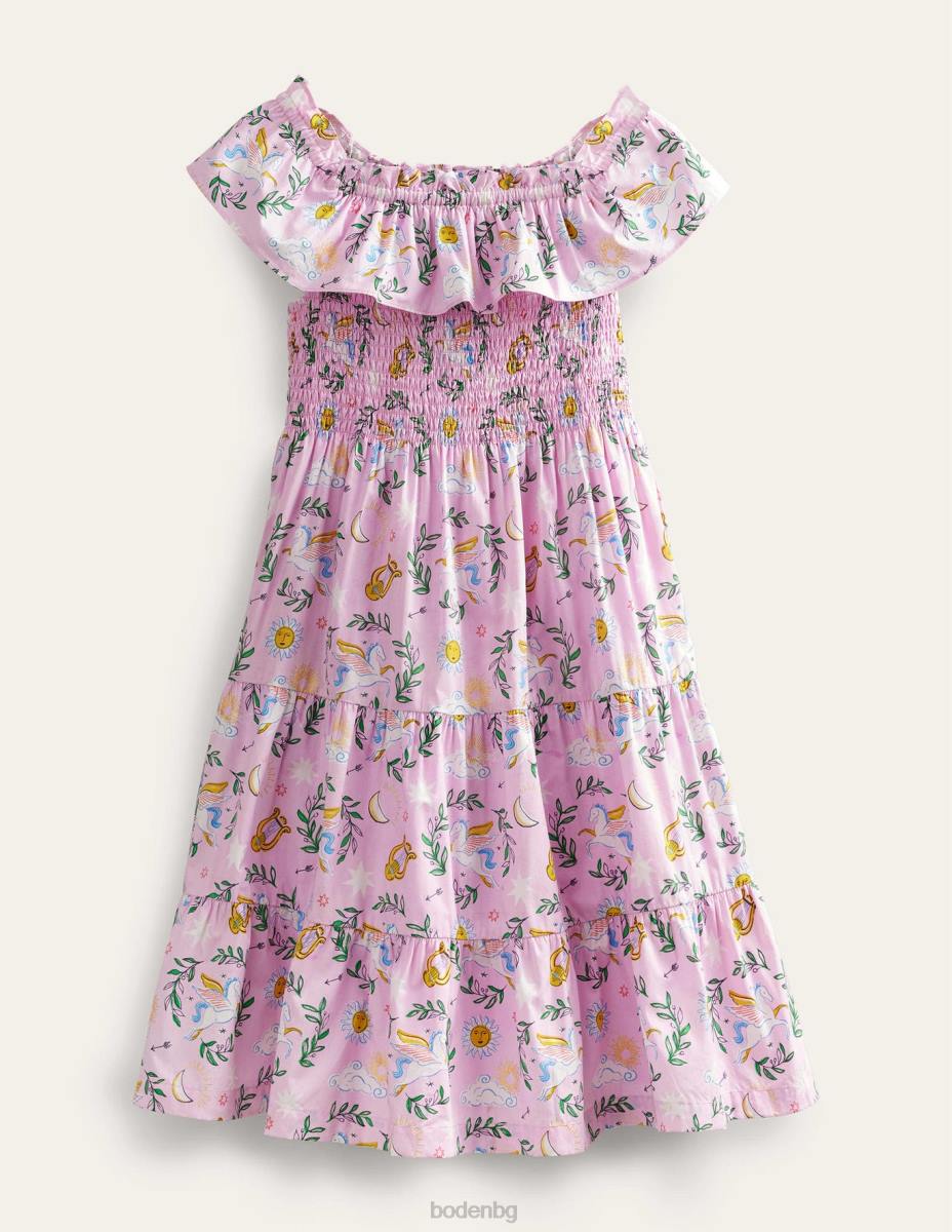 облекло Boden миди рокля с ризи привлекателна гръцка орхидея момичета LL682801