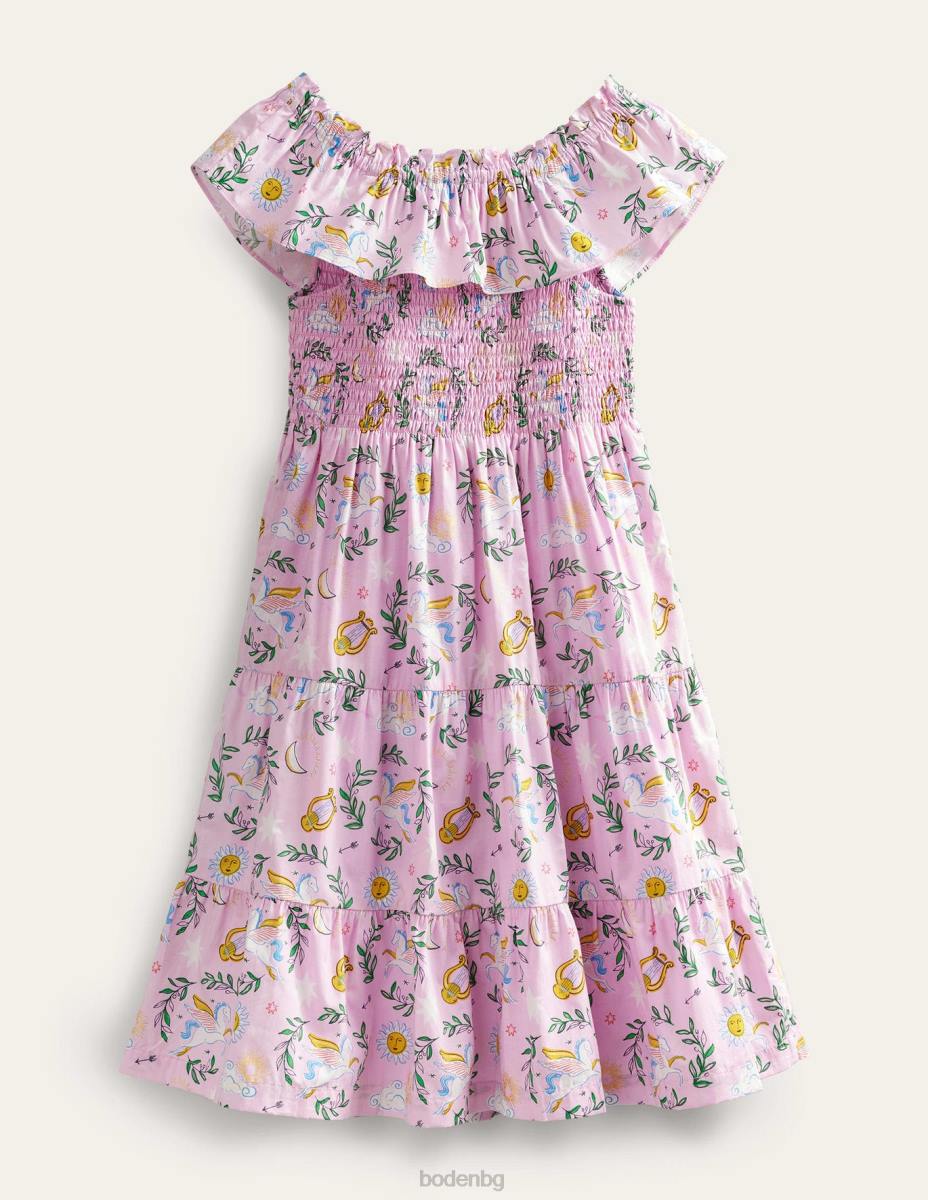 облекло Boden миди рокля с ризи привлекателна гръцка орхидея момичета LL682801