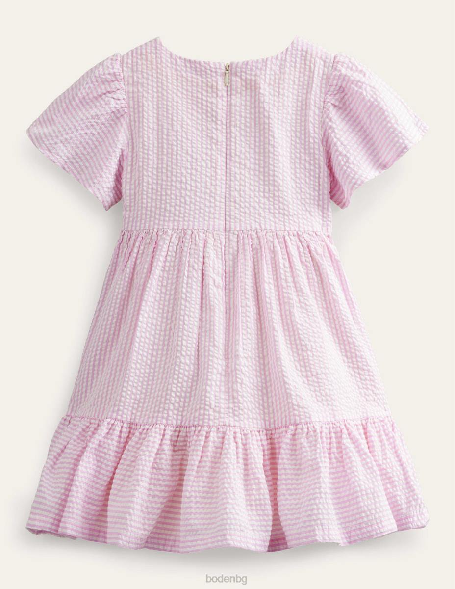 облекло Boden прилепнала рокля люляково розово/слонова кост момичета LL682819