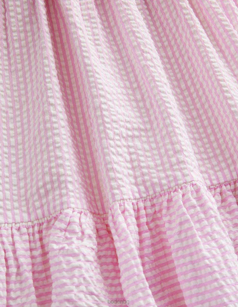 облекло Boden прилепнала рокля люляково розово/слонова кост момичета LL682819