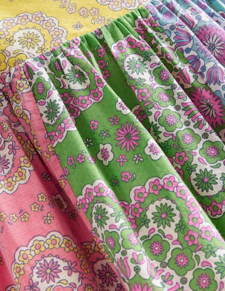 облекло Boden миди рокля с презрамки мулти главозамайваща маргаритка момичета LL682820