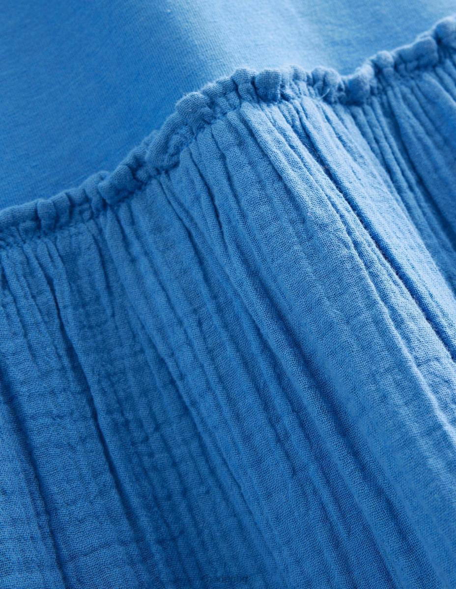 облекло Boden рокля от смесена тъкан елизабетско синьо момичета LL682842