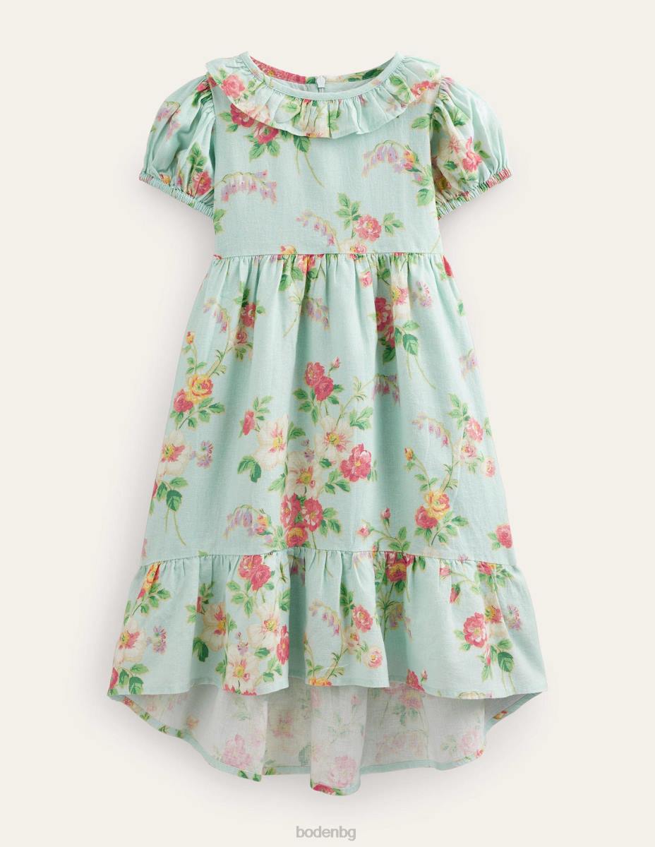 облекло Boden рокля с волани мулти винтидж цветя момичета LL682848