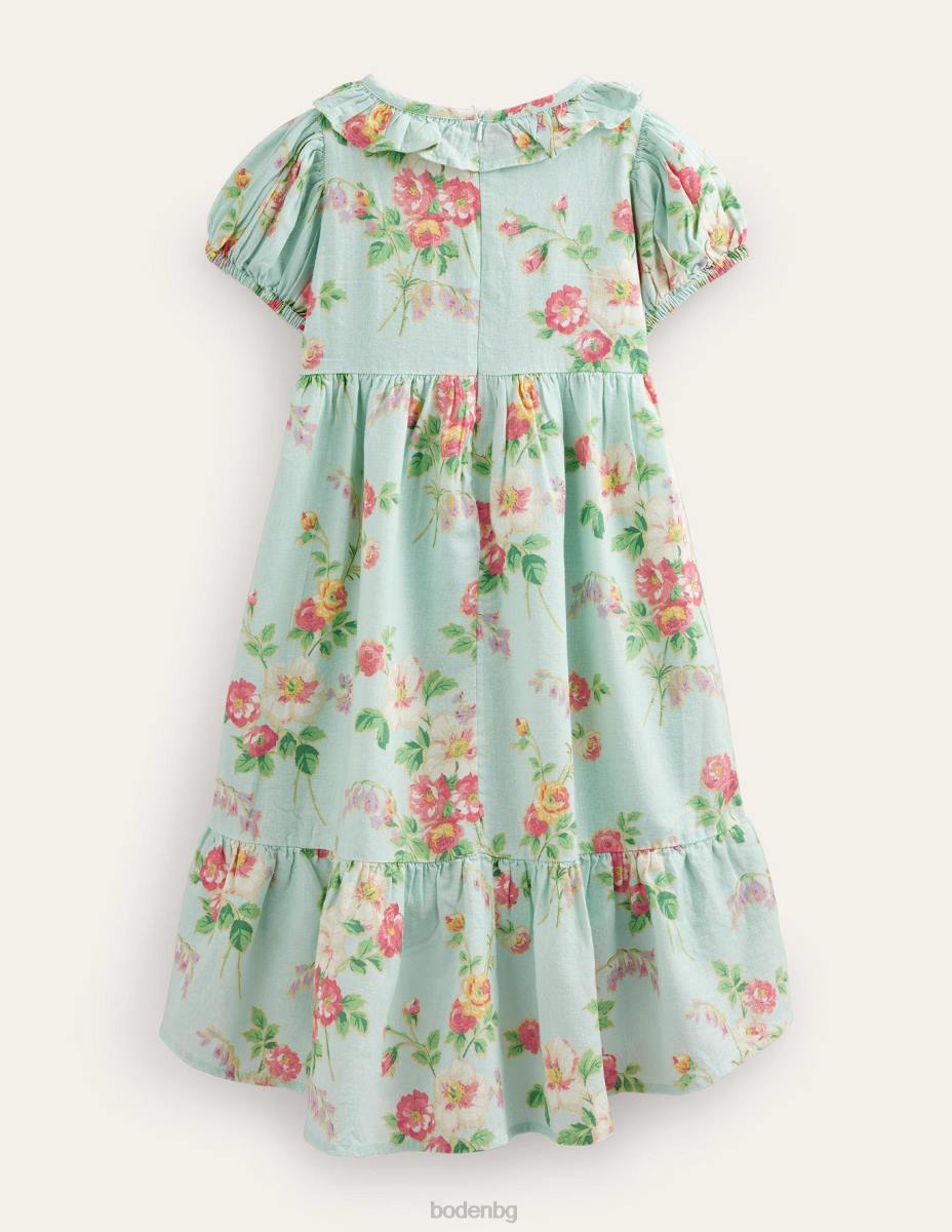 облекло Boden рокля с волани мулти винтидж цветя момичета LL682848