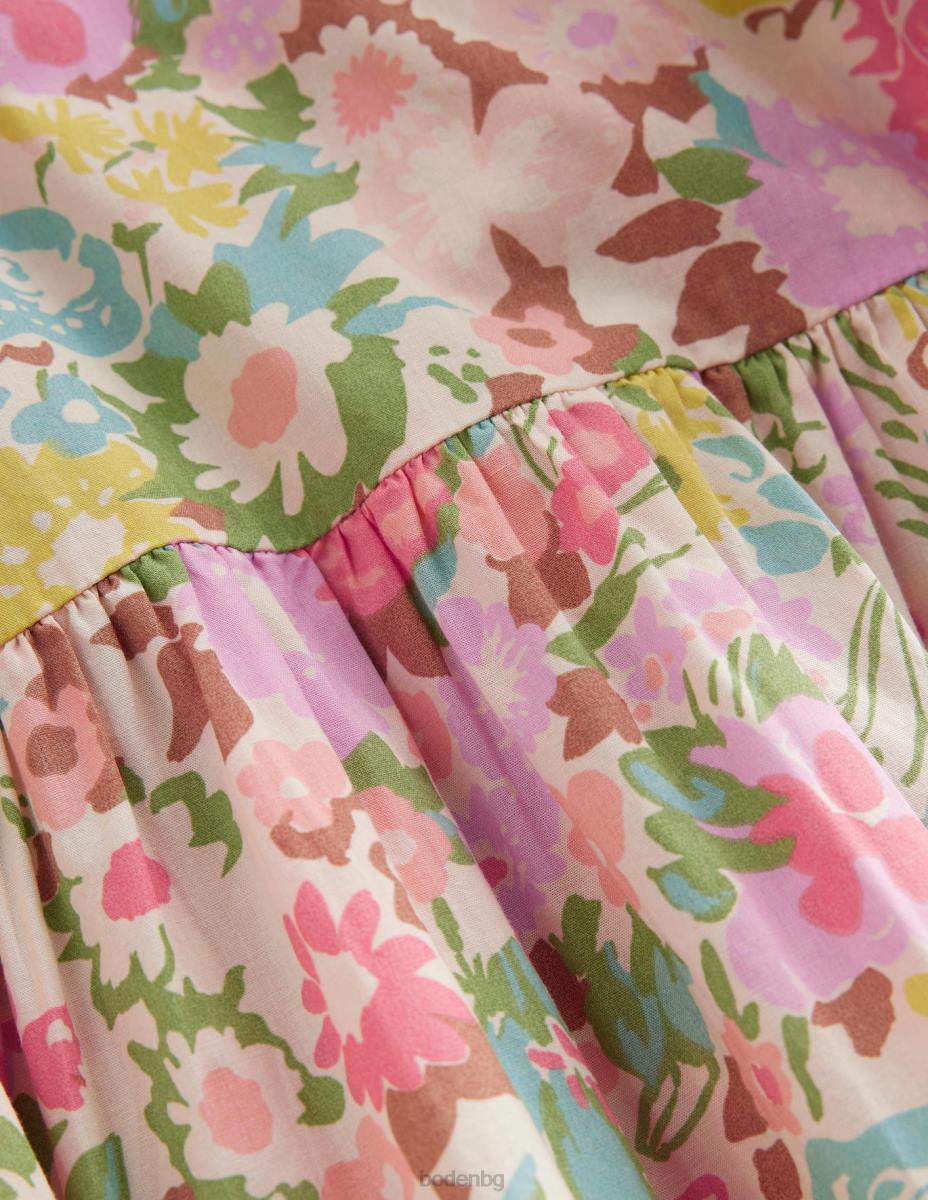 облекло Boden памучна рокля с щампа на нива много живописни цветя момичета LL682854