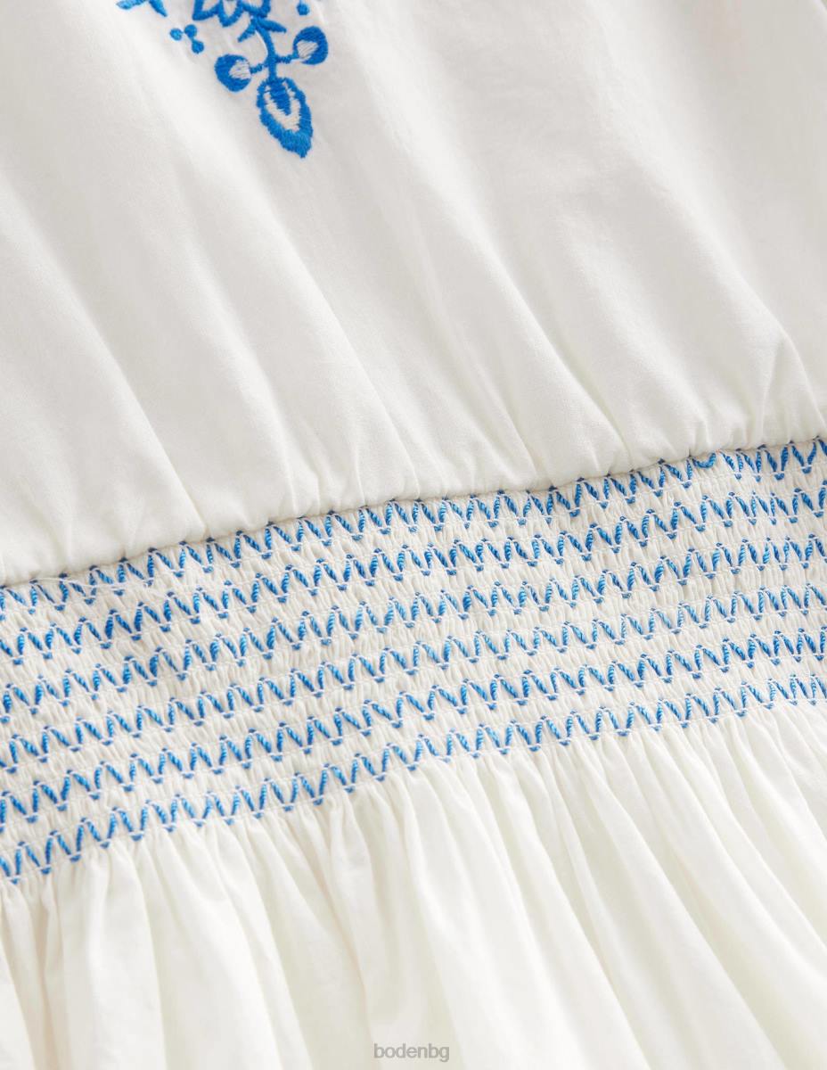 облекло Boden бродирана рокля с ризи шушулка ванилия момичета LL682860