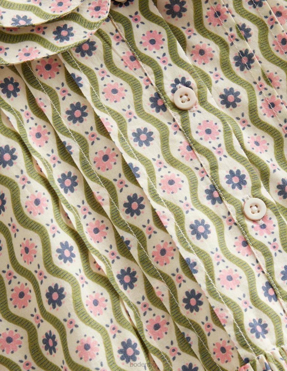 облекло Boden рокля за чай с щампа шушулка ванилия маргаритка вълна момичета LL682880