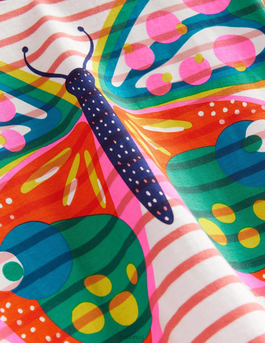 облекло Boden рокля от трико с щамповано лого прасковен пунш розова пеперуда момичета LL682881