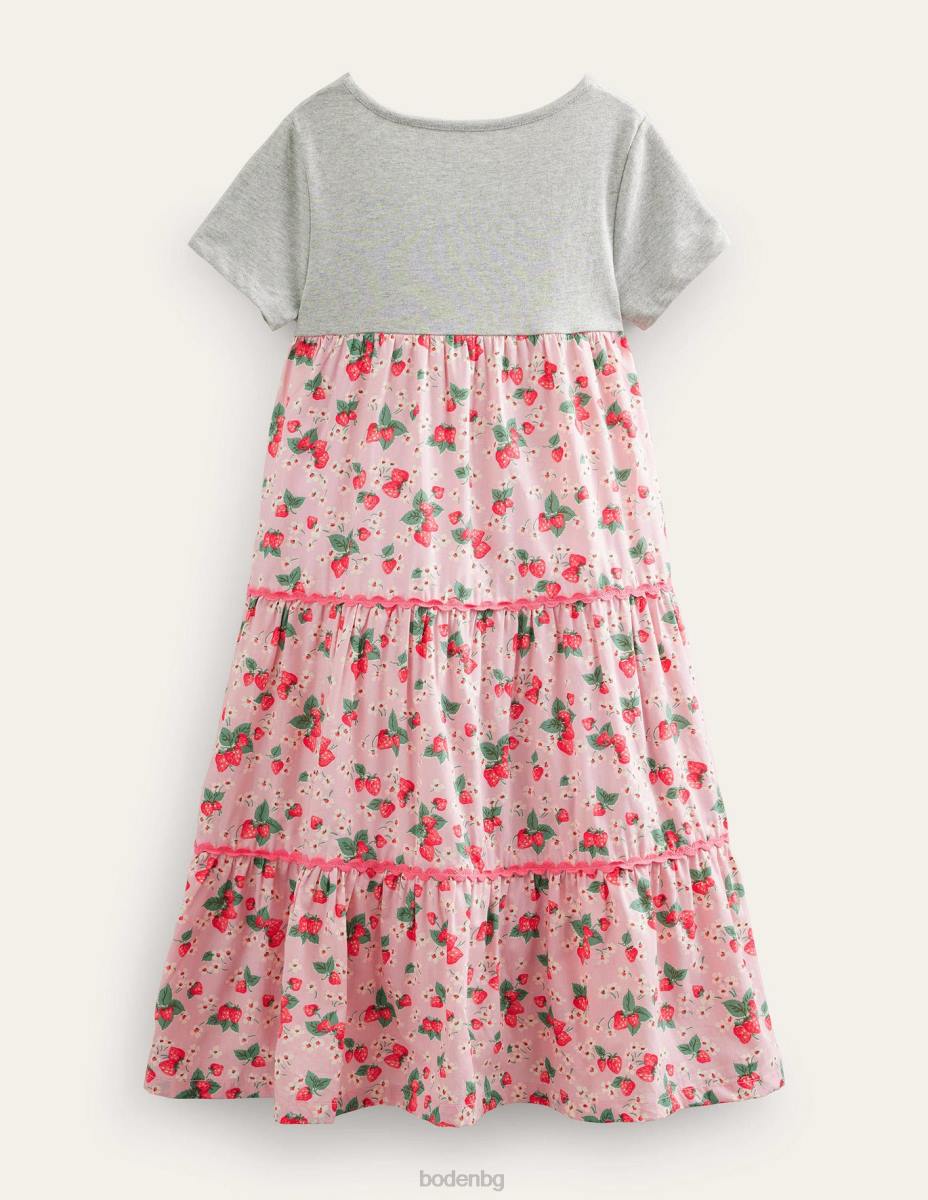 облекло Boden макси рокля с лого френска розова ягода момичета LL682912