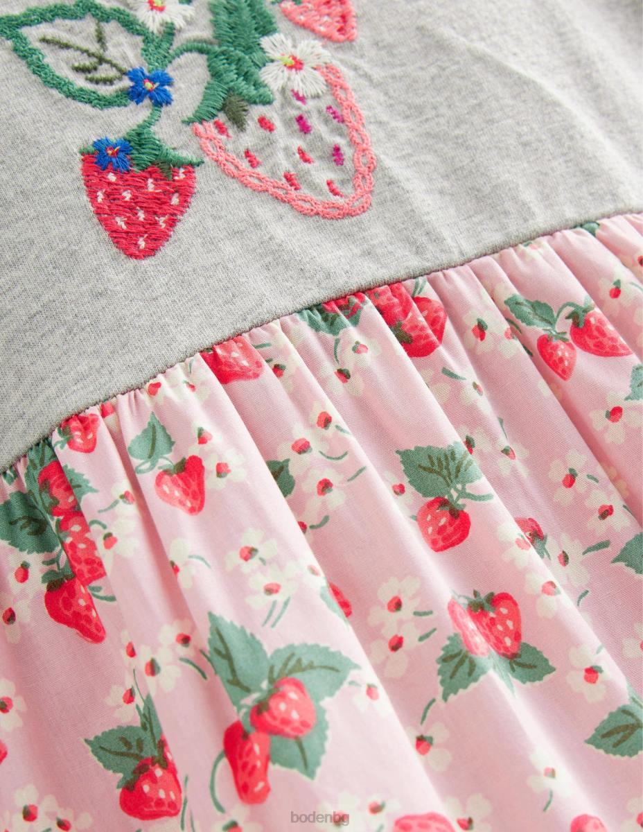 облекло Boden макси рокля с лого френска розова ягода момичета LL682912