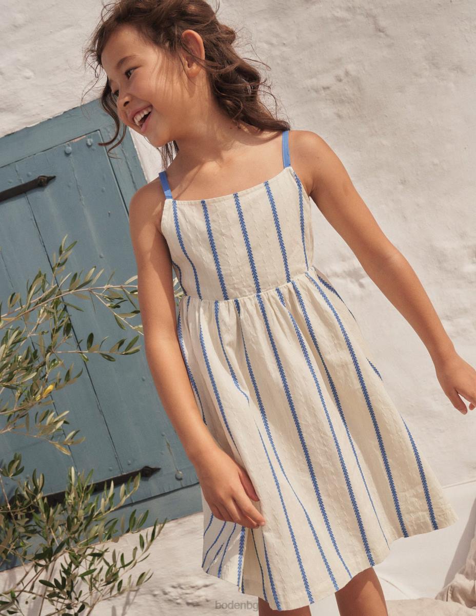 облекло Boden рокля с детайли на гърба слонова кост момичета LL682917