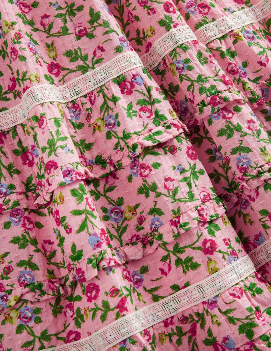 облекло Boden парти рокля с щампована дантела розово розово момичета LL682925