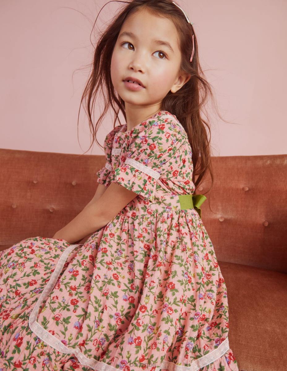 облекло Boden парти рокля с щампована дантела розово розово момичета LL682925