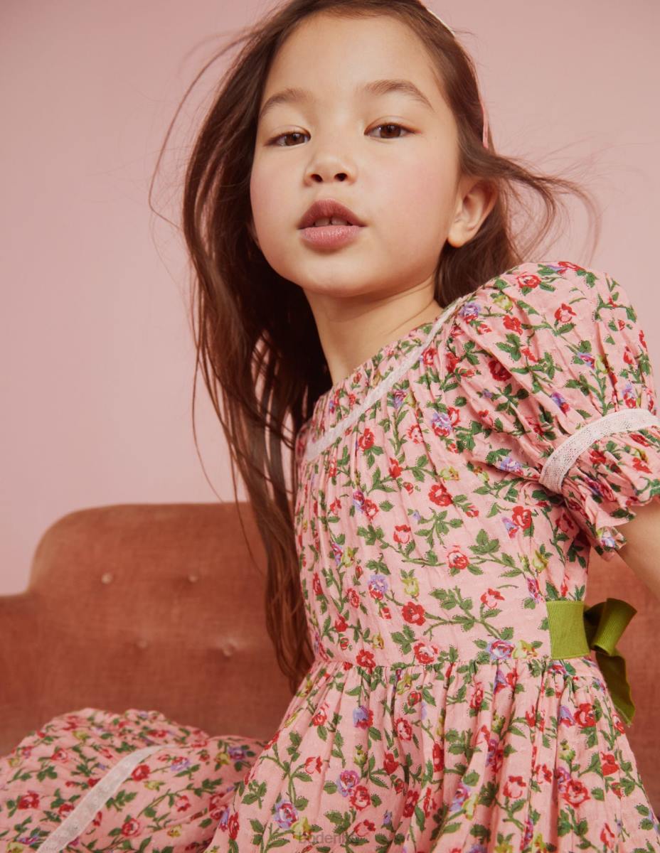 облекло Boden парти рокля с щампована дантела розово розово момичета LL682925