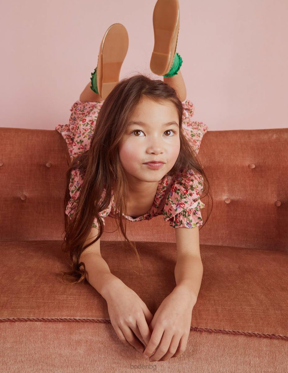 облекло Boden парти рокля с щампована дантела розово розово момичета LL682925