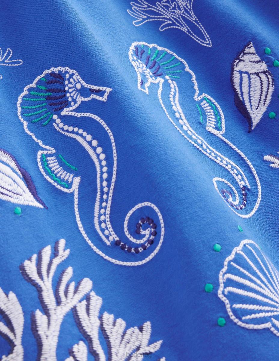 облекло Boden рокля от трико със свободна талия кабана синьо момичета LL682945