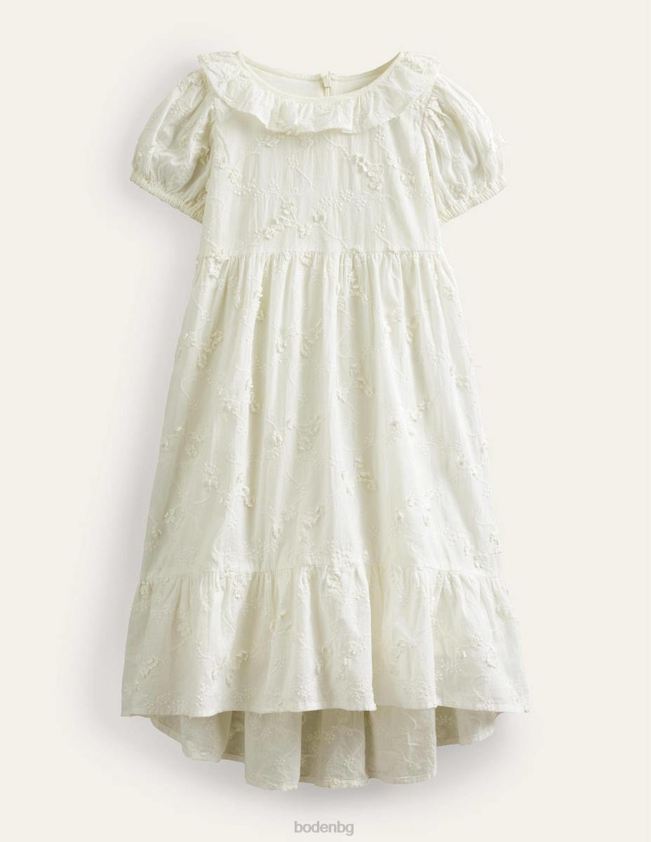 облекло Boden рокля с потопен подгъв слонова кост момичета LL682957